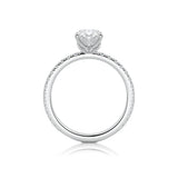 OVAL VINTAGE FLORAL BEZEL DIAMOND ENGAGEMENT RING