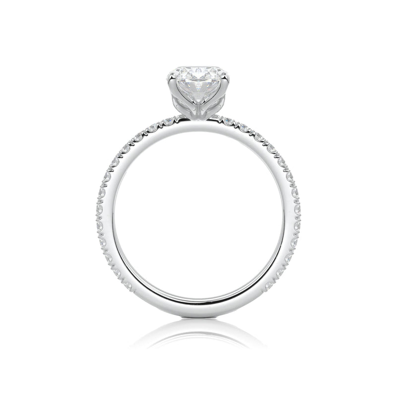 OVAL VINTAGE FLORAL BEZEL DIAMOND ENGAGEMENT RING