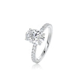 Oval Vintage Floral Bezel Moissanite Engagement Ring