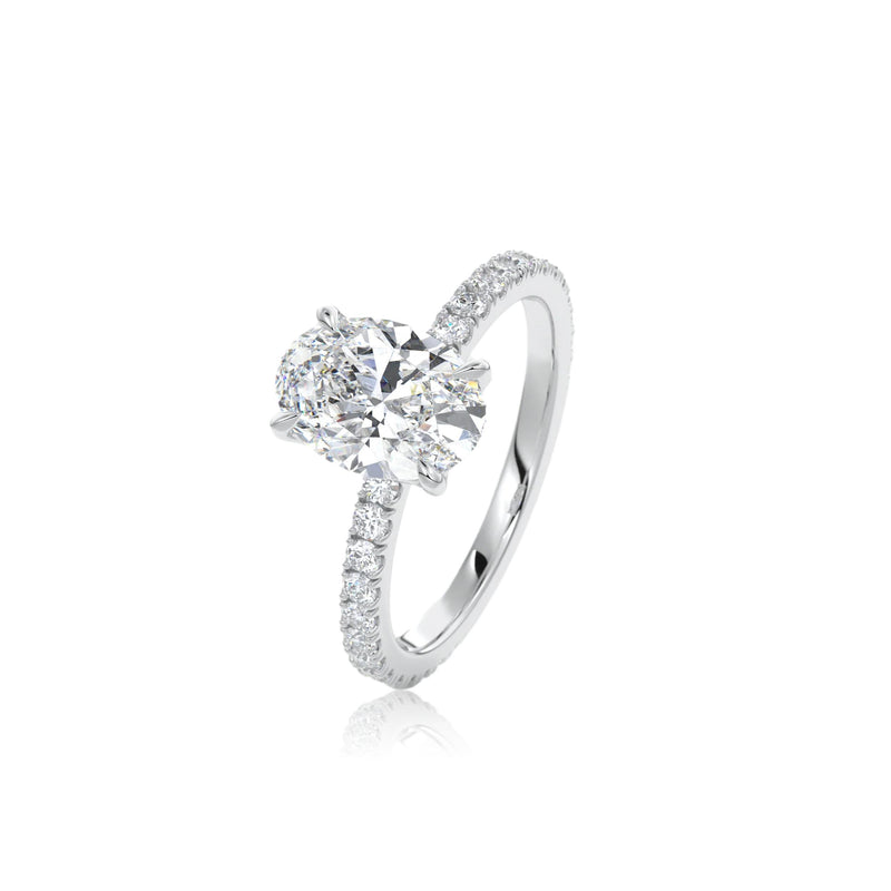 Oval Vintage Floral Bezel Moissanite Engagement Ring