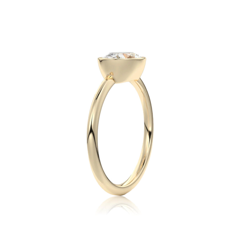 Oval Classic Rub-Over Moissanite Engagement Ring