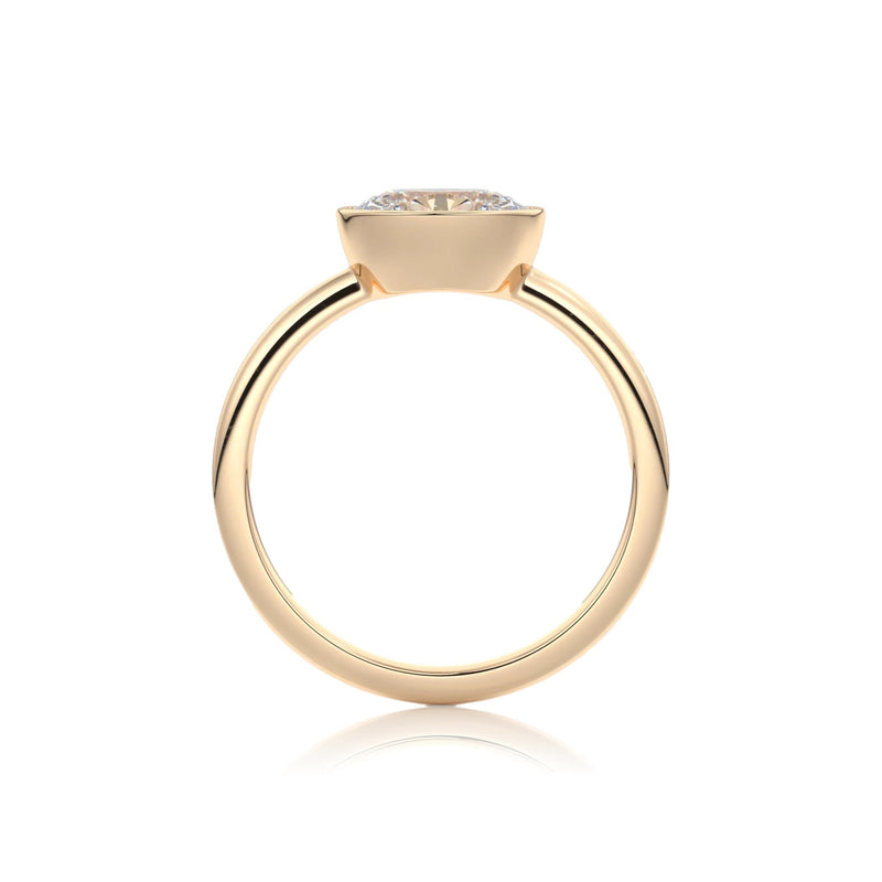 Oval Classic Rub-Over Moissanite Engagement Ring