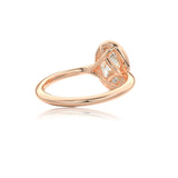 Oval Classic Rub-Over Diamond Engagement Ring With Milgrain Edge