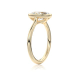 Oval Classic Rub-Over Moissanite Engagement Ring With Milgrain Edge