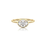 Oval Classic Rub-Over Moissanite Engagement Ring