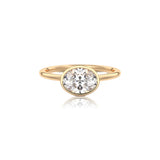 Oval Classic Rub-Over Moissanite Engagement Ring