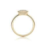 Oval Classic Rub-Over Moissanite Engagement Ring