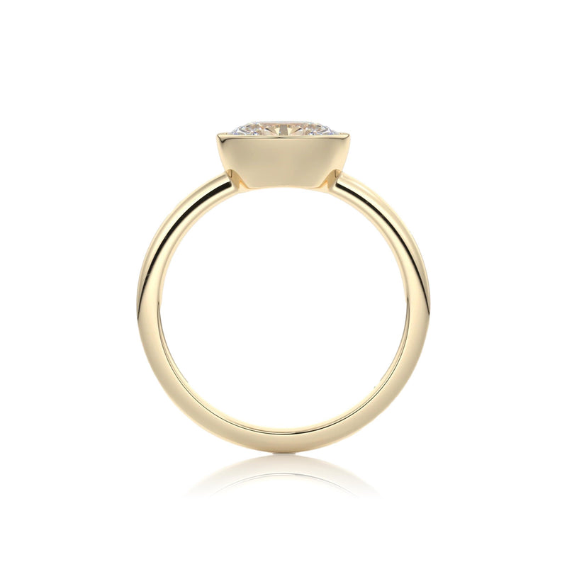 Oval Classic Rub-Over Moissanite Engagement Ring