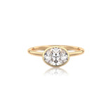 Oval Classic Rub-Over Moissanite Engagement Ring