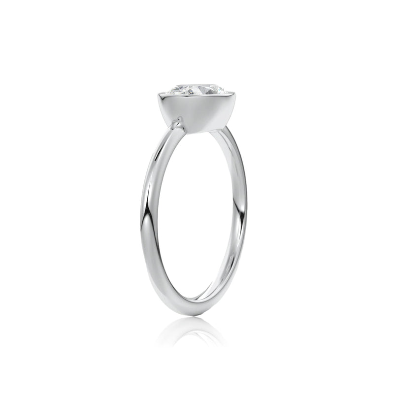 Oval Classic Rub-Over Moissanite Engagement Ring