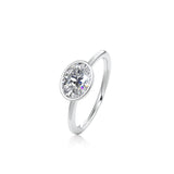 Oval Classic Rub-Over Moissanite Engagement Ring