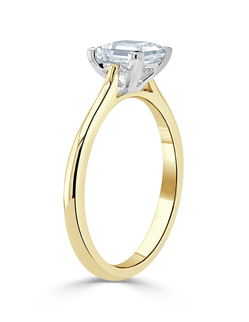 1.00ct  Princess Cut Moissanite Engagement Ring, Classic Style,  Available in White Gold, Platinum, Rose Gold or Yellow Gold