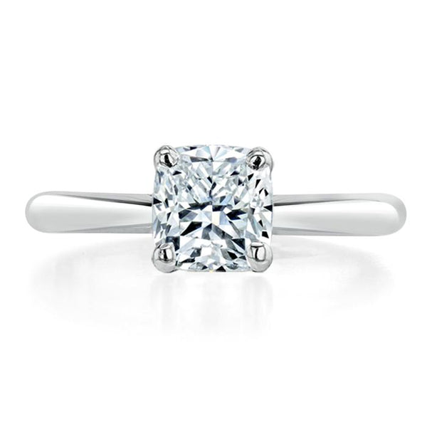 Lab-Diamond Cushion Cut Engagement Ring, Classic Style, Choose Your Stone Size and Metal