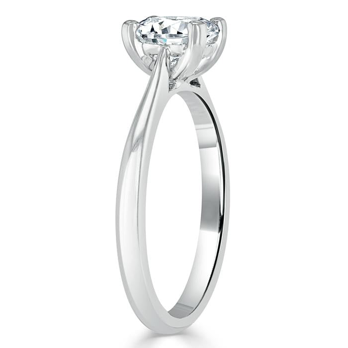 1.00ct  Cushion Cut Moissanite Engagement Ring, Classic Style,  Available in White Gold, Platinum, Rose Gold or Yellow Gold