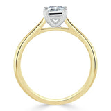 1.00ct  Emerald Cut Moissanite Engagement Ring, Tiffany Style,  Available in White Gold, Platinum, Rose Gold or Yellow Gold