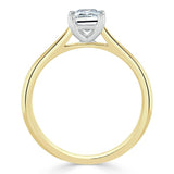 Lab-Diamond Emerald Cut Engagement Ring, Tiffany Style, Choose Your Stone Size and Metal