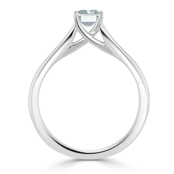 1.00ct  Emerald Cut Moissanite Engagement Ring, Tiffany Style Split Shank,  Available in White Gold, Platinum, Rose Gold or Yellow Gold