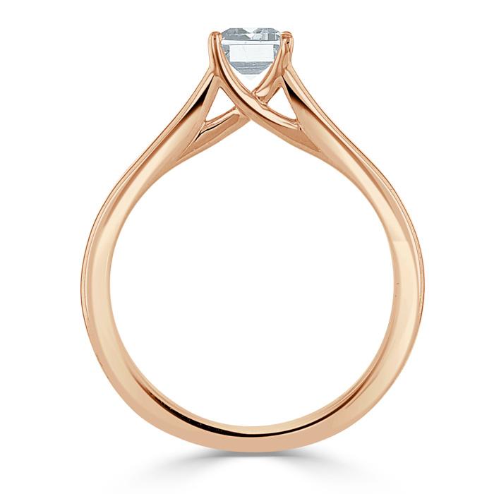 1.00ct  Emerald Cut Moissanite Engagement Ring, Tiffany Style Split Shank,  Available in White Gold, Platinum, Rose Gold or Yellow Gold