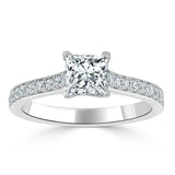1.00ct  Princess Cut Moissanite Engagement Ring, Classic Style,  Available in White Gold, Platinum, Rose Gold or Yellow Gold