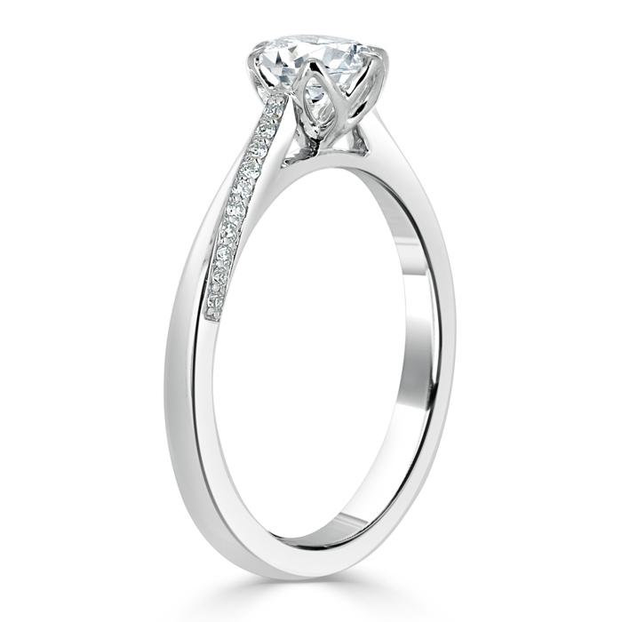 1.20ct  Cushion Cut Moissanite Engagement Ring, Classic Style,  Available in White Gold, Platinum, Rose Gold or Yellow Gold