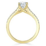 Lab-Diamond Cushion Cut Engagement Ring, Split Shank,Choose Your Stone Size and Metal