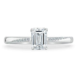 Lab-Diamond Emerald Cut Engagement Ring, Classic Style, Choose Your Stone Size and Metal
