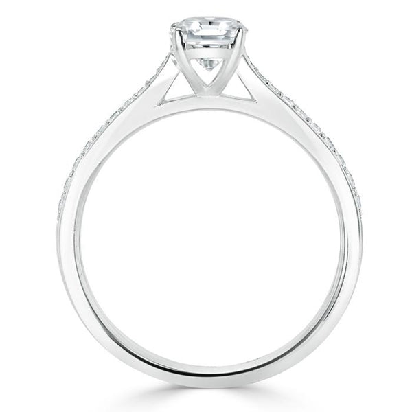 1.00ct  Emerald Cut Moissanite Engagement Ring, Classic Style,  Available in White Gold, Platinum, Rose Gold or Yellow Gold