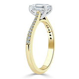 1.00ct  Emerald Cut Moissanite Engagement Ring, Classic Style,  Available in White Gold, Platinum, Rose Gold or Yellow Gold