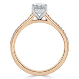 1.00ct  Emerald Cut Moissanite Engagement Ring, Classic Style,  Available in White Gold, Platinum, Rose Gold or Yellow Gold