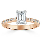 1.00ct  Emerald Cut Moissanite Engagement Ring, Classic Style,  Available in White Gold, Platinum, Rose Gold or Yellow Gold