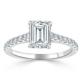 1.00ct  Emerald Cut Moissanite Engagement Ring, Classic Style,  Available in White Gold, Platinum, Rose Gold or Yellow Gold