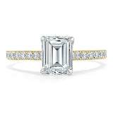 1.00ct  Emerald Cut Moissanite Engagement Ring, Classic Style,  Available in White Gold, Platinum, Rose Gold or Yellow Gold