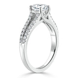 Lab-Diamond Emerald Cut Engagement Ring, Split Shank, Choose Your Stone Size and Metal