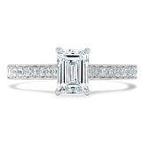 1.20ct  Emerald Cut Moissanite Engagement Ring, Classic Style,  Available in White Gold, Platinum, Rose Gold or Yellow Gold
