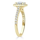 1.40ct  Princess Cut Moissanite Engagement Ring, Classic Halo,  Available in White Gold, Platinum, Rose Gold or Yellow Gold