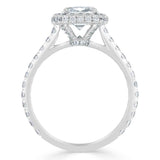 Lab-Diamond Cushion Cut Halo Engagement Ring, Tiffany Style, Choose Your Stone Size and Metal