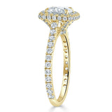 Lab-Diamond Cushion Cut Halo Engagement Ring, Tiffany Style, Choose Your Stone Size and Metal