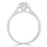 Lab-Diamond Emerald Cut Engagement Ring, Classic Halo, Choose Your Stone Size and Metal