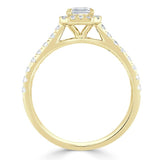 Lab-Diamond Emerald Cut Engagement Ring, Classic Halo, Choose Your Stone Size and Metal