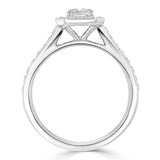 1.40ct  Emerald Cut Moissanite Engagement Ring, Classic Halo,  Available in White Gold, Platinum, Rose Gold or Yellow Gold
