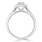Lab-Diamond Emerald Cut Engagement Ring, Classic Halo, Choose Your Stone Size and Metal