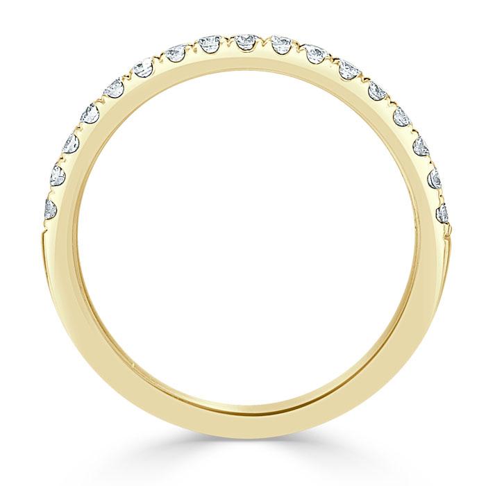 0.45ct Moissanite Wedding Band, Delicate Half Eternity Ring, 1.80mm Wide,  Available in White Gold or Platinum