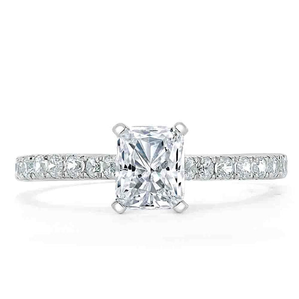 Lab-Diamond Radiant Cut Engagement Ring, Classic Style, Choose Your Stone Size and Metal