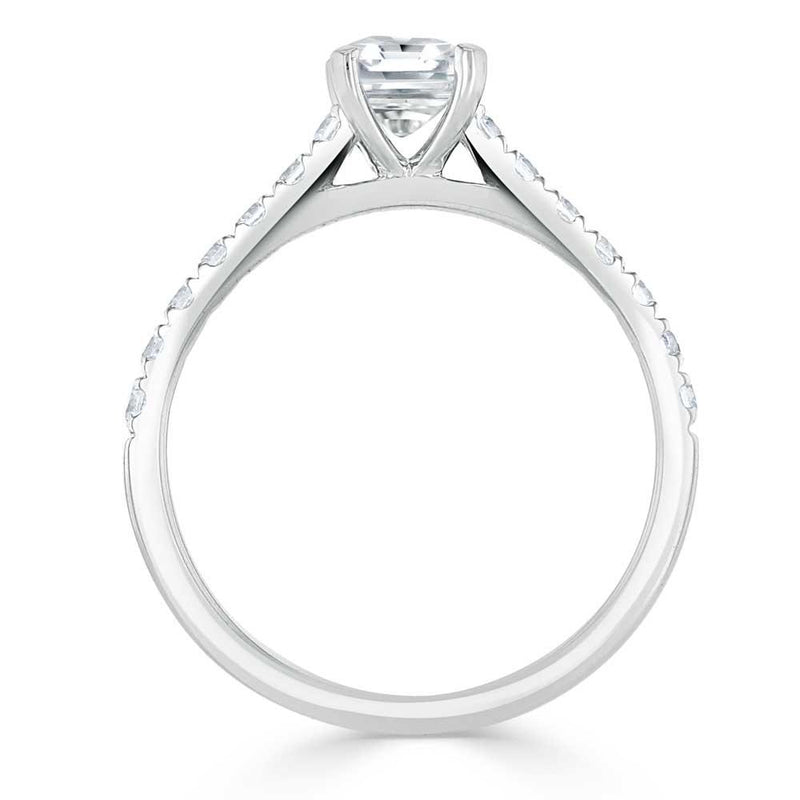 1.20ct Radiant Cut Moissanite Engagement Ring, Classic Style,  Available in White Gold, Platinum, Rose Gold or Yellow Gold