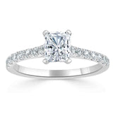 1.20ct Radiant Cut Moissanite Engagement Ring, Classic Style,  Available in White Gold, Platinum, Rose Gold or Yellow Gold