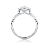 Round Classic Rub-Over Moissanite Ring With Milgrain Edge