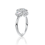 Round Cut 3 Stone Moissanite Engagement Ring