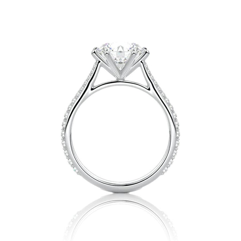 Round Cut 6 Claw Moissanite Engagement Ring