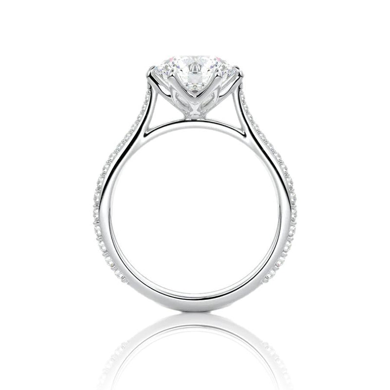 Round Cut 6 Claw Moissanite Engagement Ring