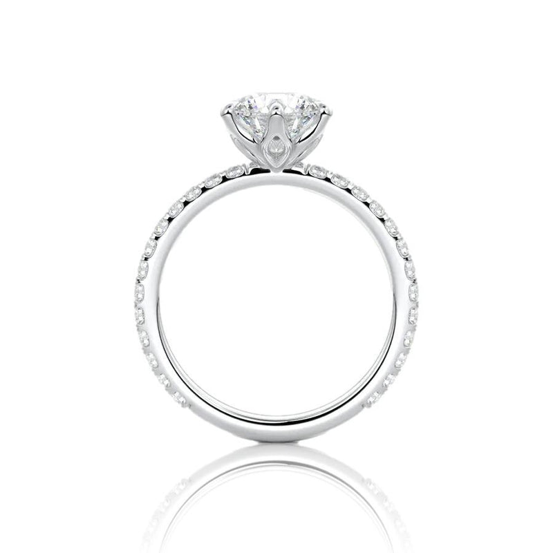 Round Cut 6 Claw Moissanite Engagement Ring